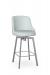 Amisco's Diego Silver Metal Swivel Counter Stool with Low Curved Back