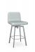 Amisco's Tully Silver Metal Swivel Bar Stool with Blue Seat/Back Cushion