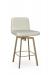 Amisco's Tully Gold Metal Swivel Bar Stool with Beige Seat/Back Cushion