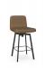 Amisco's Tully Black Metal Swivel Bar Stool with Saddle Brown Seat/Back Cushion