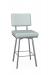 Amisco's Wesley Modern Silver Swivel Bar Stool with Blue Seat/Back Cushion