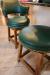 Style Upholstering's #141 Green Wood Bar Stool with Arms and Nailhead Trim