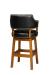 Style Upholstering's 141 Wood Swivel Bar Stool with Arms in Leather Nailhead Trim - Back View