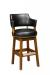Style Upholstering 141 Wood Swivel Ba Stool with Arms in Leather and Nailhead Trim