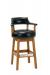 Style Upholstering's 1704 Wood Swivel Bar Stool with Arms and Nailhead Trim