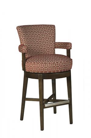 Style Upholstering 180 Transitional Upholstered Swivel Bar Stool with Arms