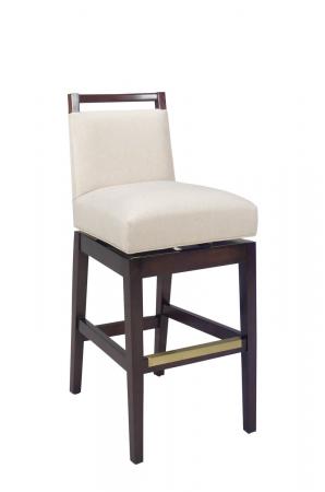 Style Upholstering #6622-SSB Swivel Wood Upholstered Bar Stool with Back