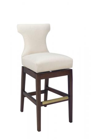 Style Upholstering #6670 Upholstered Wood Swivel Bar Stool with Back