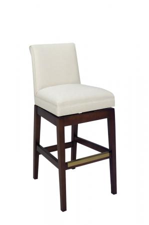 Style Upholstering #6698-SSB Upholstered Wood Swivel Bar Stool with Back