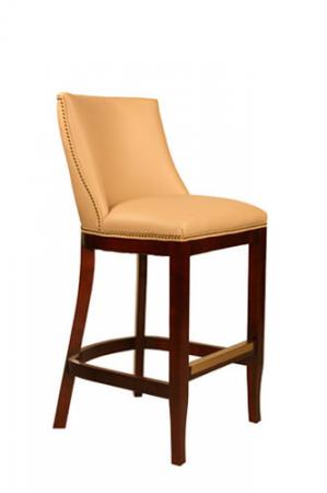 Style Upholstering 670 Upholstered Wood Bar Stool with Back in Leather