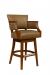 Style Upholstering's 6705 in Brown Leather with Cherry Wood - With Arms