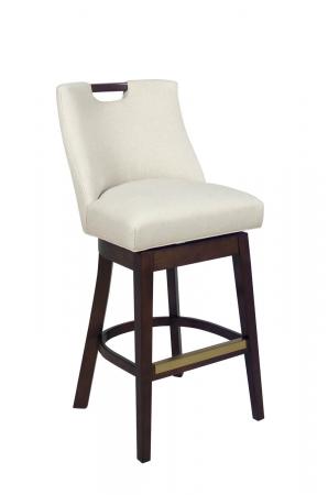 Style Upholstering #675 Upholstered Wood Swivel Bar Stool with Back