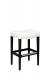 Style Upholstering's 680 Classic Black Wood Backless Saddle Stool with White Leather