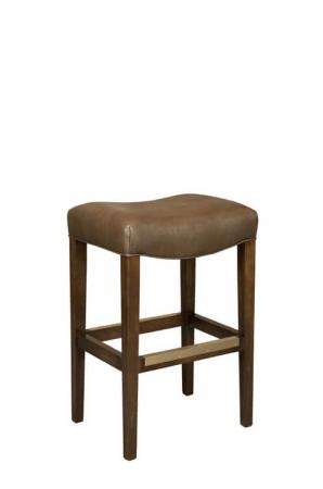 Style Upholstering #680 Upholstered Wood Backless Saddle Bar Stool