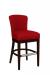 Style Upholstering's 687 Black Wood Bar Stool in Red Fabric