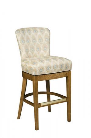Style Upholstering #687 Upholstered Wood Swivel Bar Stool with Back