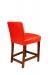 Style Upholstering #696 Upholstered Wood Red Leather Bar Stool with Back - Back View