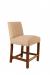 Style Upholstering's 696 Fruitwood Wood Kitchen Island Bar Stool with Tan Fabric
