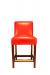 Style Upholstering #696 Upholstered Wood Red Leather Bar Stool with Back - Front