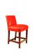Style Upholstering #696 Upholstered Wood Red Leather Bar Stool with Back