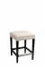 Style Upholstering's 698B Upholstered Backless Bar Stool in Black Wood and White Fabric