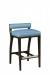 Style Upholstering's #700 Black Wood Modern Bar Stool with Blue Leather
