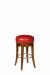 Style Upholstering #711 Narrow Upholstered Wood Backless Swivel Bar Stool in Leather