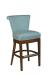 Style Upholstering #725 Wood Upholstered Swivel Bar Stool in Blue Leather