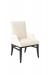 Style Upholstering's #1202 Classic Upholstered Dining Arm Chair in White and Black Wooden Legs