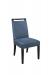 Style Upholstering's 6622-CH Black Wood Dining Chair with Blue Vinyl