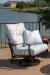 Mallin's Albany Swivel Rocking Chair in Brown and White - Outside