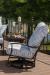Mallin's Albany Swivel Rocking Chair in Brown and White - Outside