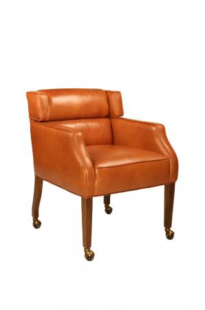 Style Upholstering #411 Upholstered Game Chair with Arms and Casters