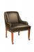 Style Upholstering's 5109 Brown Leather Caster Dining Arm Chair