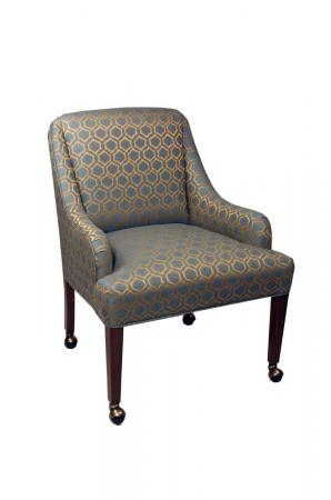 Style Upholstering #5109 Wood Game Arm Chair with Casters