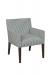 Style Upholstering #160 Dining Arm Chair in Houndstooth Fabric and Wood Legs