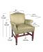 Style Upholstering's 2108CN Dining Chair Dimensions