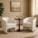 Style Upholstering's 232 Modern White Barrel Chairs in Living Room