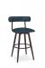 Amisco's Barbara Brown Swivel Bar Stool with Teal Seat and Back Cushion
