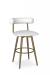 Amisco's Barbara Gold Swivel Bar Stool with White Seat and Curved Back