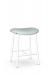 Amisco's Willo White Metal Backless Bar Stool with Seafoam Green Seat Cushion