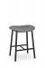 Amisco's Willo Black Backless Bar Stool with Houndstooth Fabric Pattern