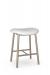 Amisco's Willo Champagne Gold Backless Saddle Bar Stool with White Seat Cushion