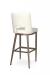 Amisco's Bryana Bronze Modern Bar Stool with Curved Back in Bar Height - Back