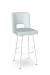 Amisco's Bryana White Swivel Bar Stool with Green Seat and Back Cushion