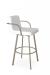 Amisco's Tricia Champagne Gold Swivel Bar Stool with Low Back and Arms - View of Side