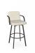 Amisco's Tricia Swivel Bar Stool with Low Back and Arms