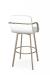 Amisco's Tricia Champagne Gold Swivel Bar Stool with Low Back and Arms - View of Back