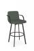 Amisco's Tricia Black Swivel Bar Stool with Green Low Back and Arms