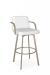 Amisco's Tricia Champagne Gold Swivel Bar Stool with Low Back and Arms